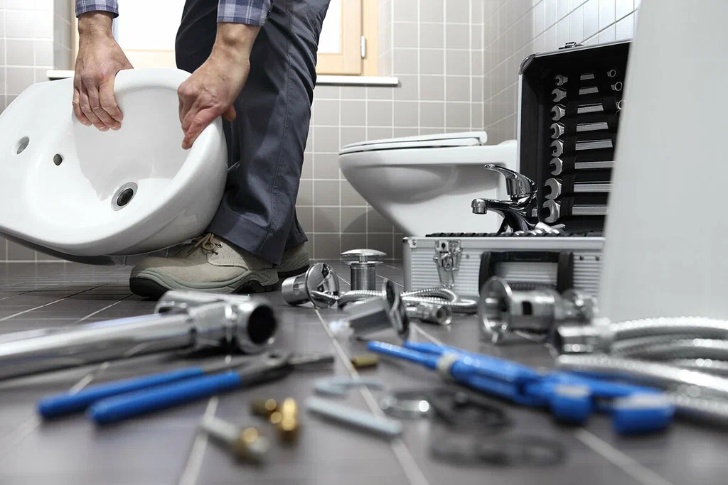 Plumbing tools prepared for a bathroom repair in West Linn
